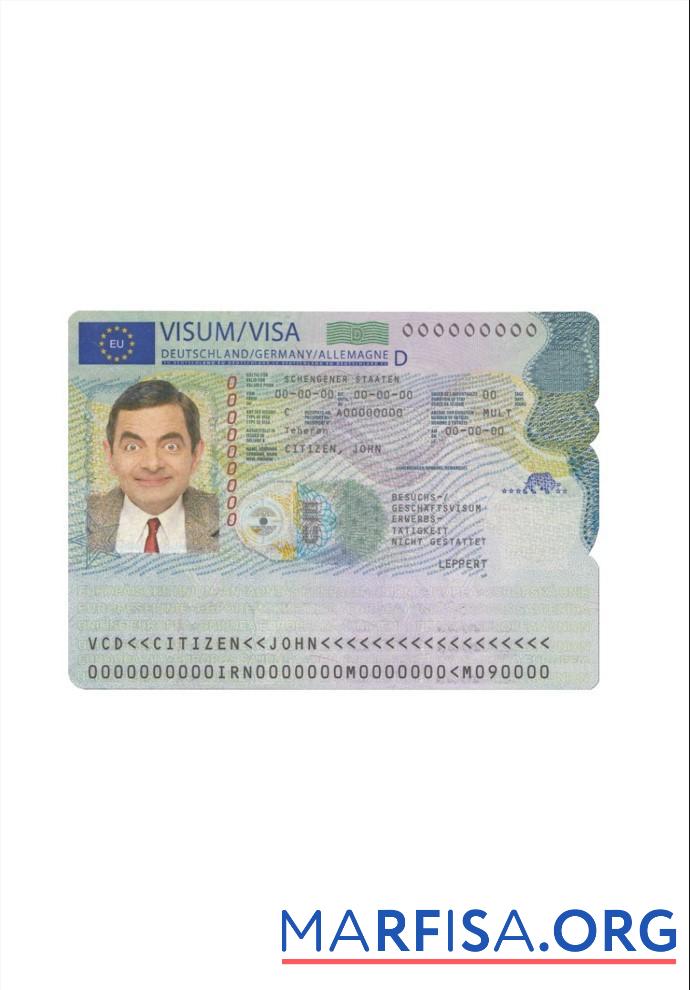 Realistic Germany Schengen visa template